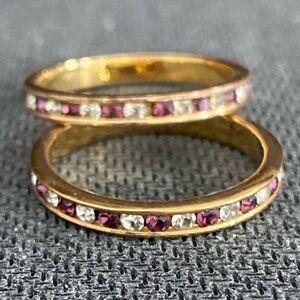 Gold and Purple Women's Ring Set